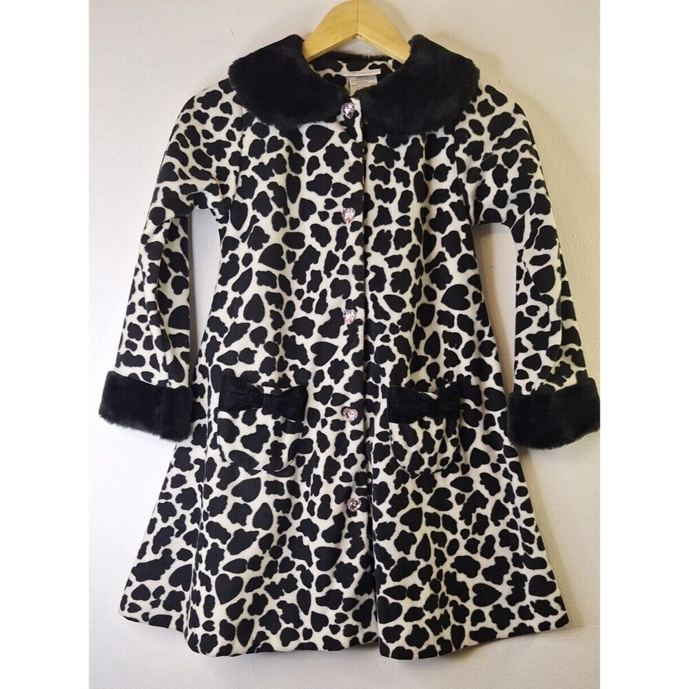 BONNIE JEAN Little Girls Animal Print Fleece Coat Sz‎ 8 Penny Lane School Party